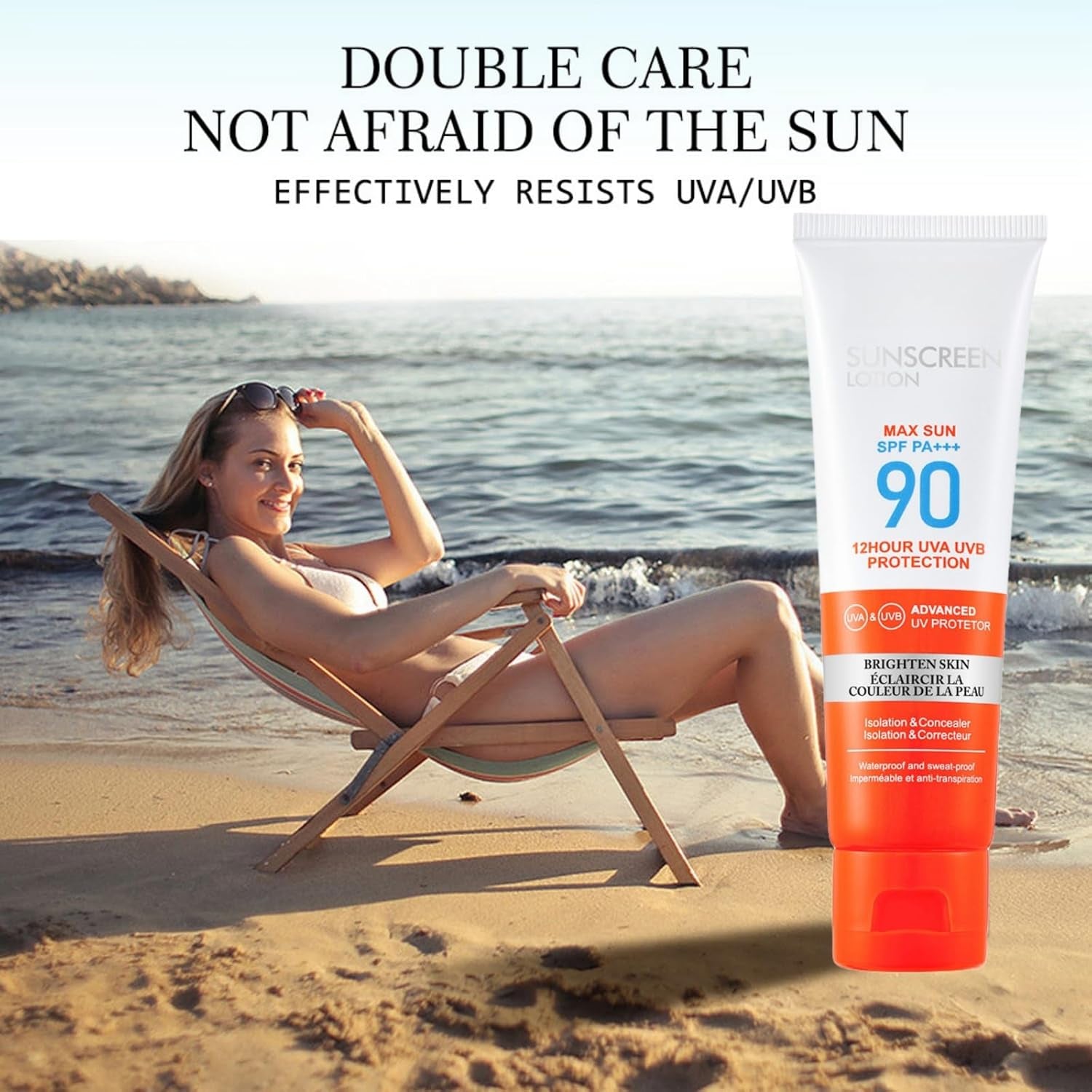 Sun Cream SPF 90,Face Sun Lotion Cream with Spf90,Suncream for High Sun Protection SPF 90 Face Moisturiser,Facial Sunscreen Lotion Cream,Waterproof Sun Cream against UVA & Uvb,Sunscreen for Daily Use