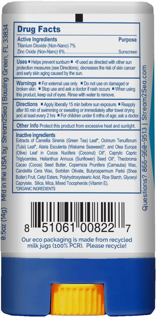 Ecostick SPF 35 Mineral Sunscreen Stick | Sweat & Water Resistant Sunblock | USDA Approved Biodegradable & Reef Safe Sunscreen Protection(Ecostick Sport)