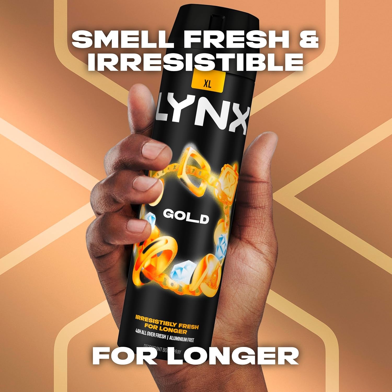 Gold Aerosol Body Spray Men'S Deodorant Spray with an Oud Wood & Fresh Vanilla Scent for 48 Hours of Odour Busting, High Defnition Fragrance 6X 200 Ml