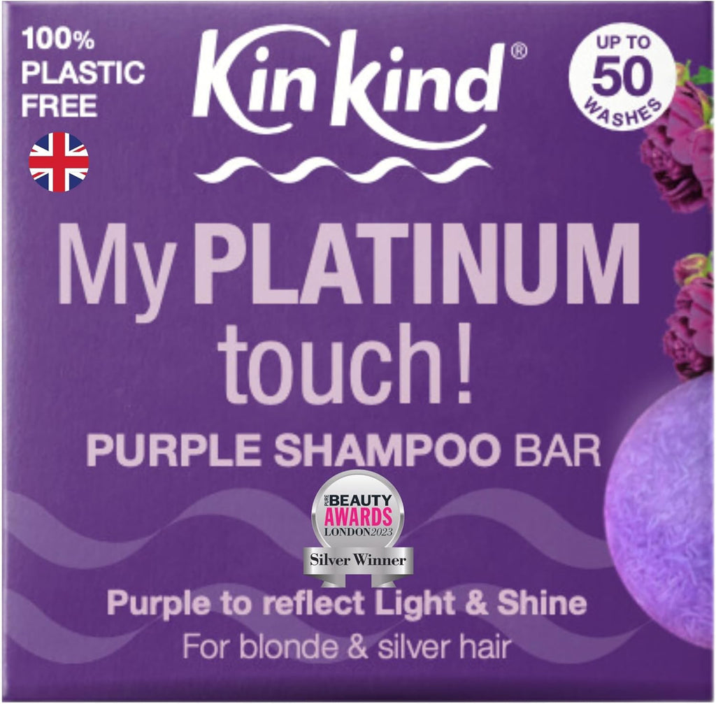 Purple Shampoo Bar - My PLATINUM Touch! Solid Shampoo Bar for Blonde, Silver & White Hair | Natural Shampoo Bar, Travel Shampoo Bars for Hair UK | up to 50 Washes - Vegan