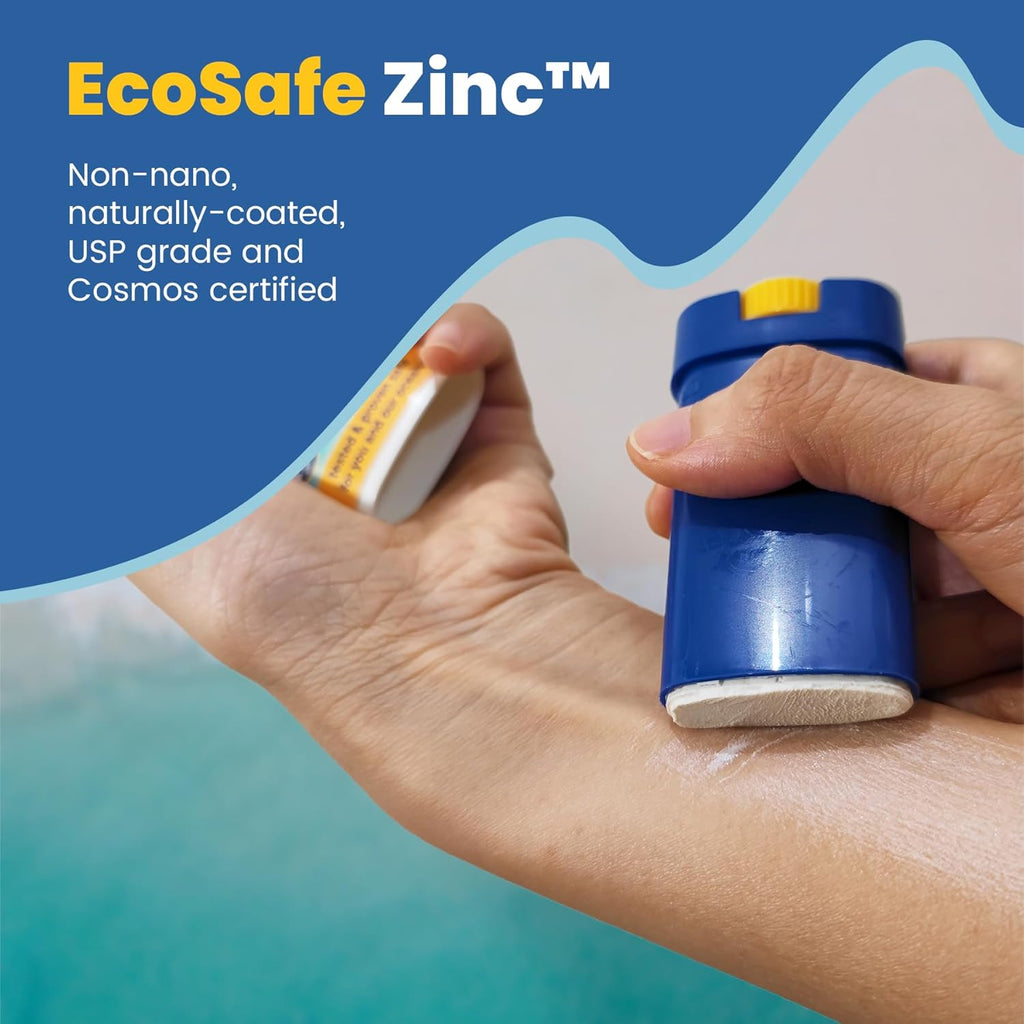 Ecostick SPF 35 Mineral Sunscreen Stick | Sweat & Water Resistant Sunblock | USDA Approved Biodegradable & Reef Safe Sunscreen Protection(Ecostick Sport)