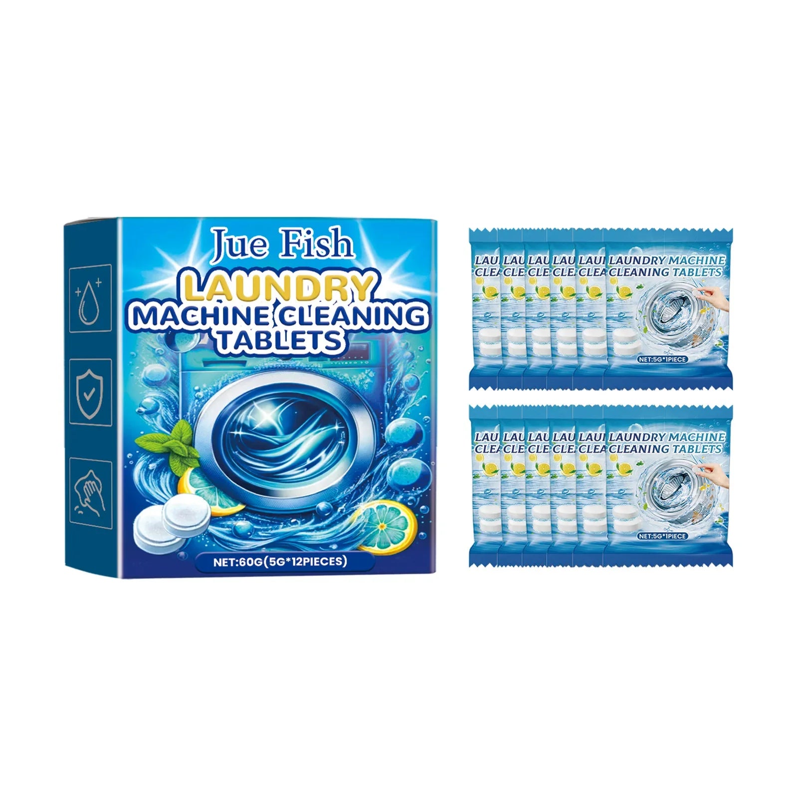 Washing Machine Cleaner Tablet Washer Deep Cleaning Tank Effervescent Descaling Machine Odor Removal Laundry Machine Clean Agent