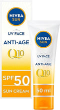 NIVEA Sun UV Face Anti-Age SPF 50 Cream (50Ml), Q10 Sun Cream Protects Against